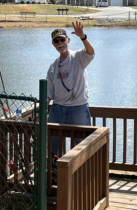 A resident enjoys some fishing time
