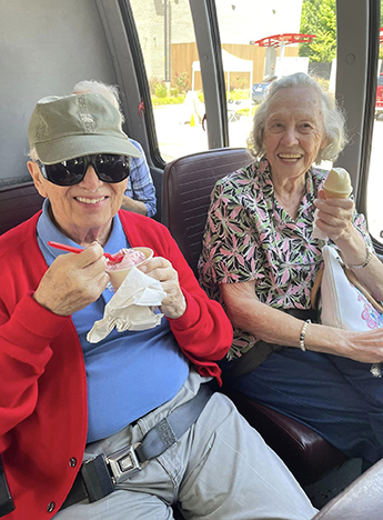 Residents enjoying a day out and some ice cream