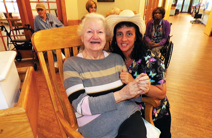 A Memory Care resident with a CNA