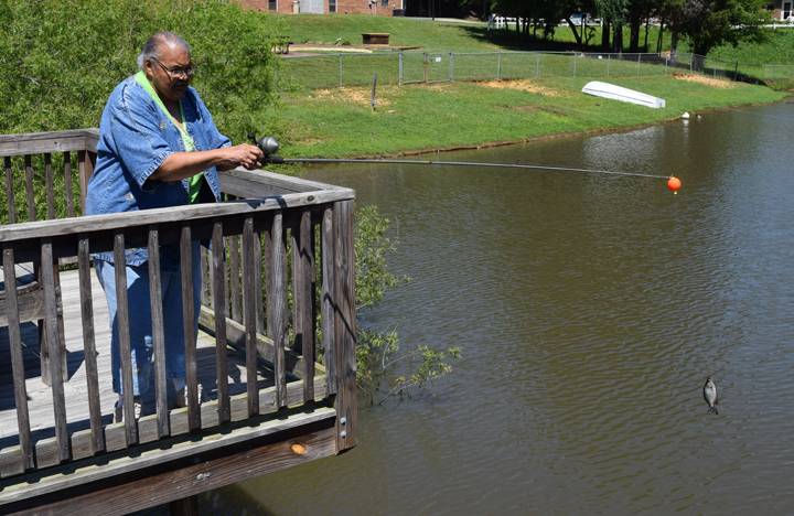 A resident goes fishing