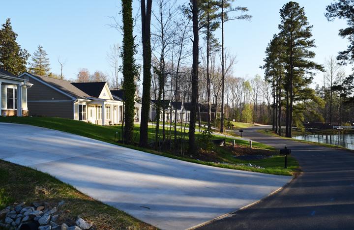 A view of the Villas and the pond