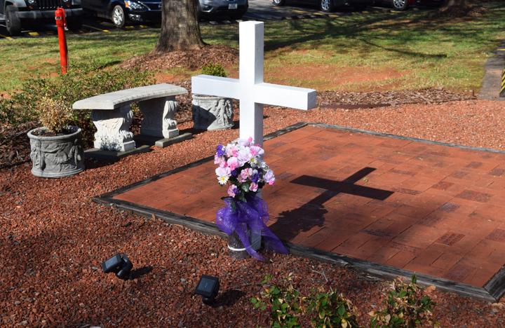 Our memory brick and meditation area outside our Memory Care Center